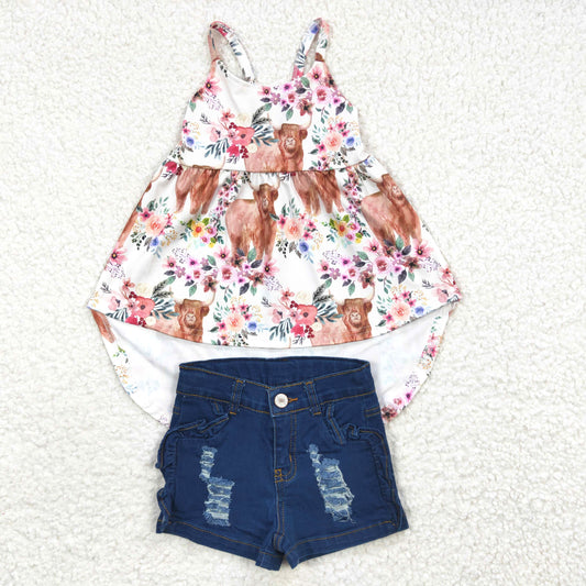 dress top + blue denim shorts outfits