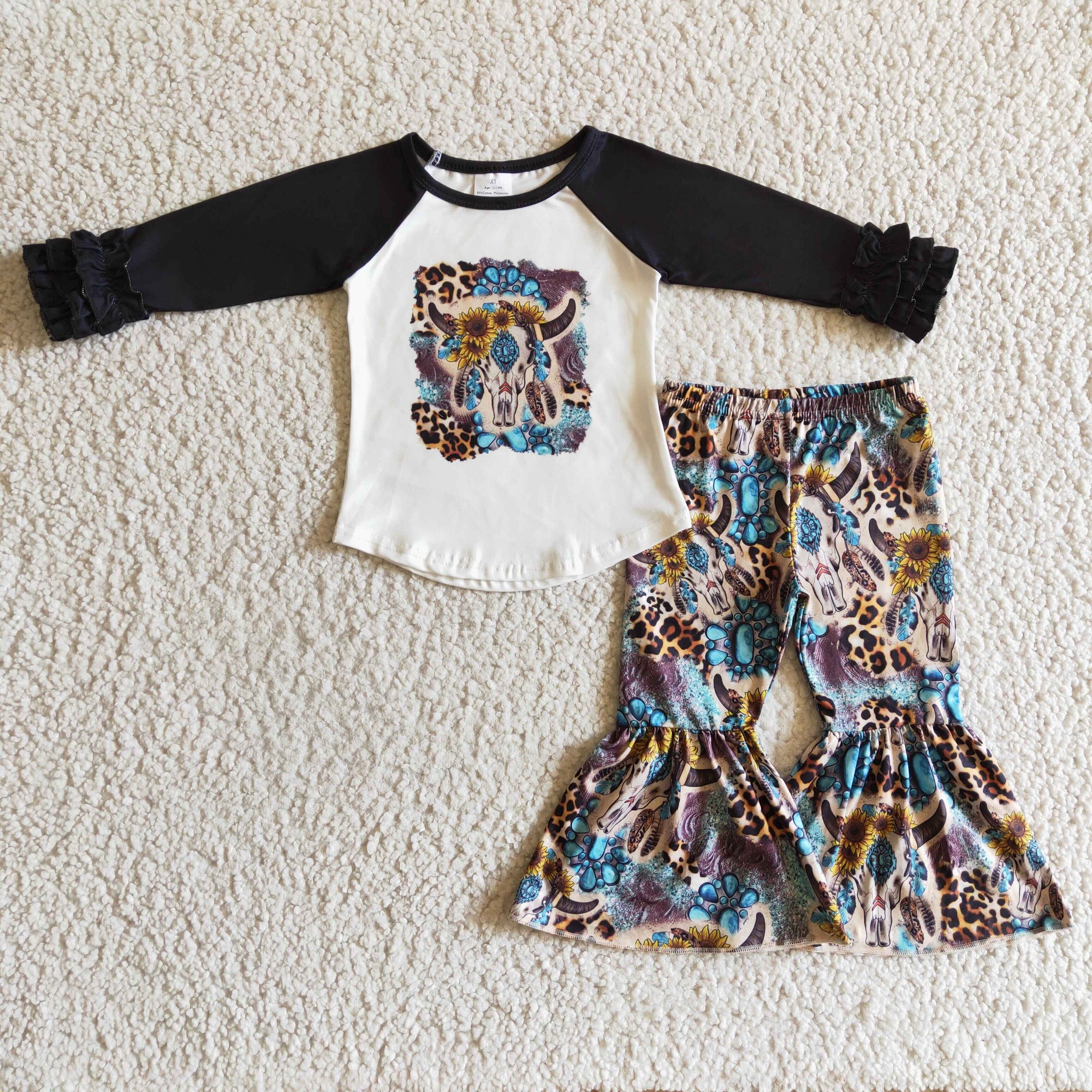 western cow skull girls clothing