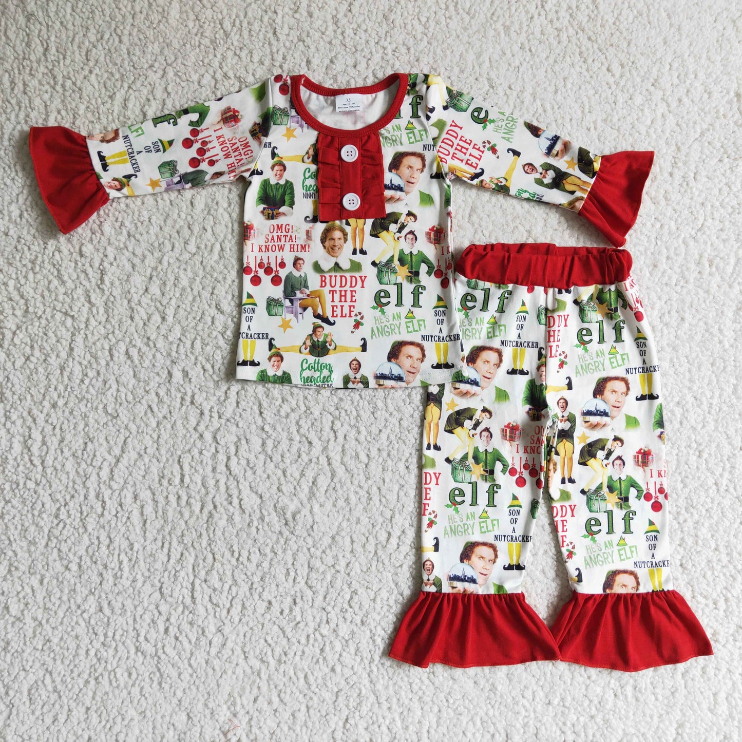 buddy the elf christmas pajama set