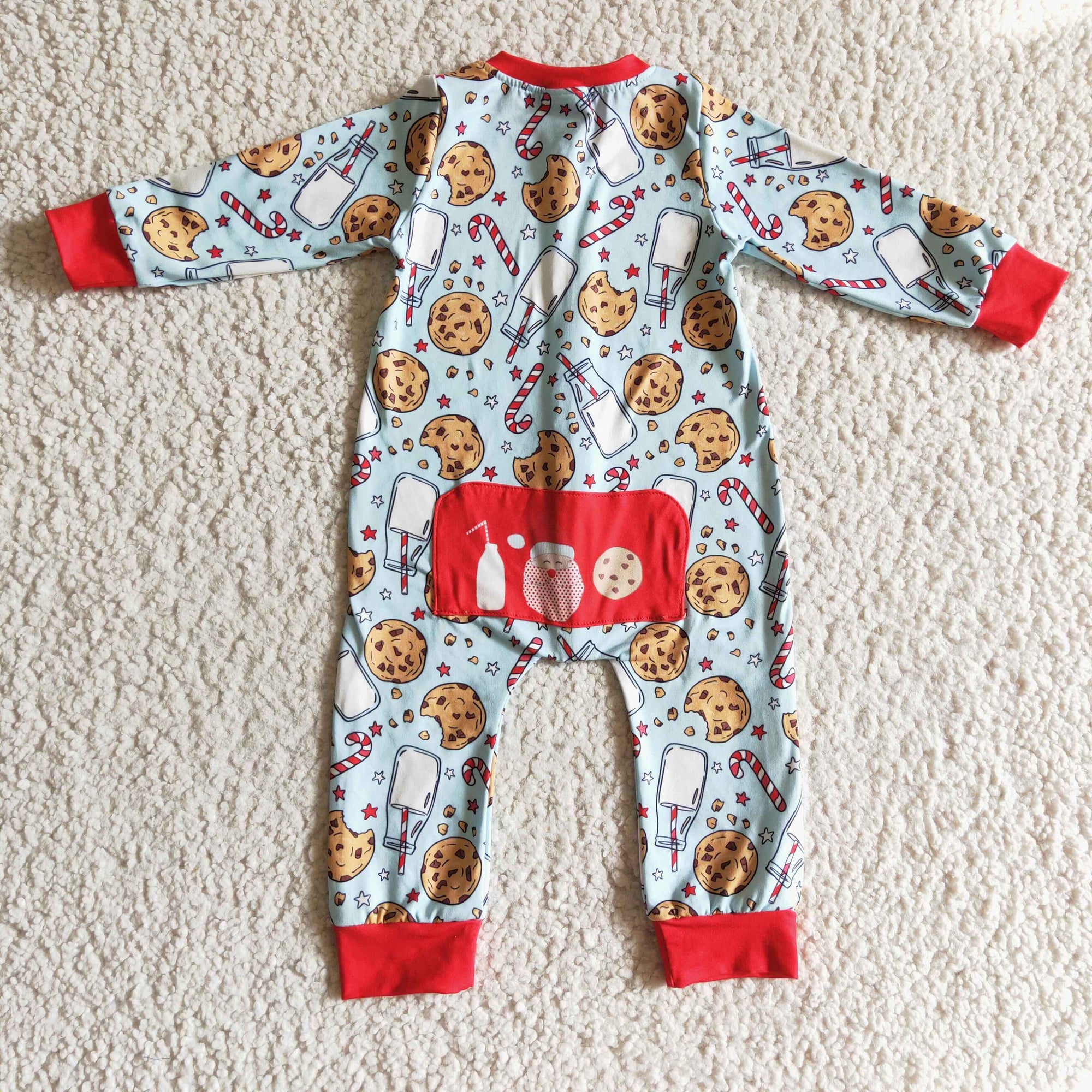 christmas cookies infant boy zip romper