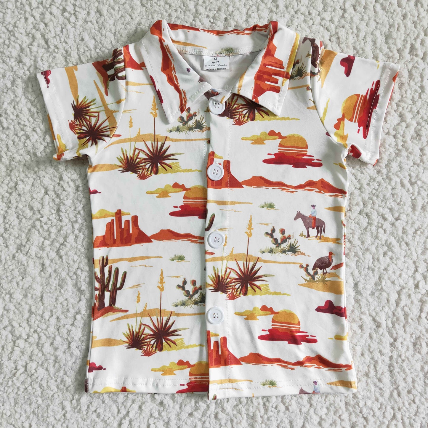 short sleeve western button shirt boys clothing