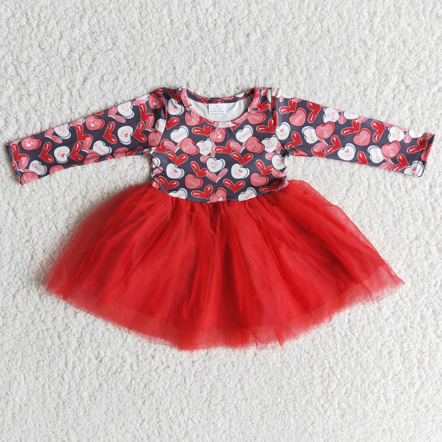 heart print red tutu dress girls boutique clothes
