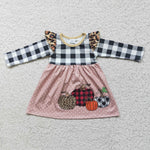 Long Sleeve Pumpkin Printed Dress