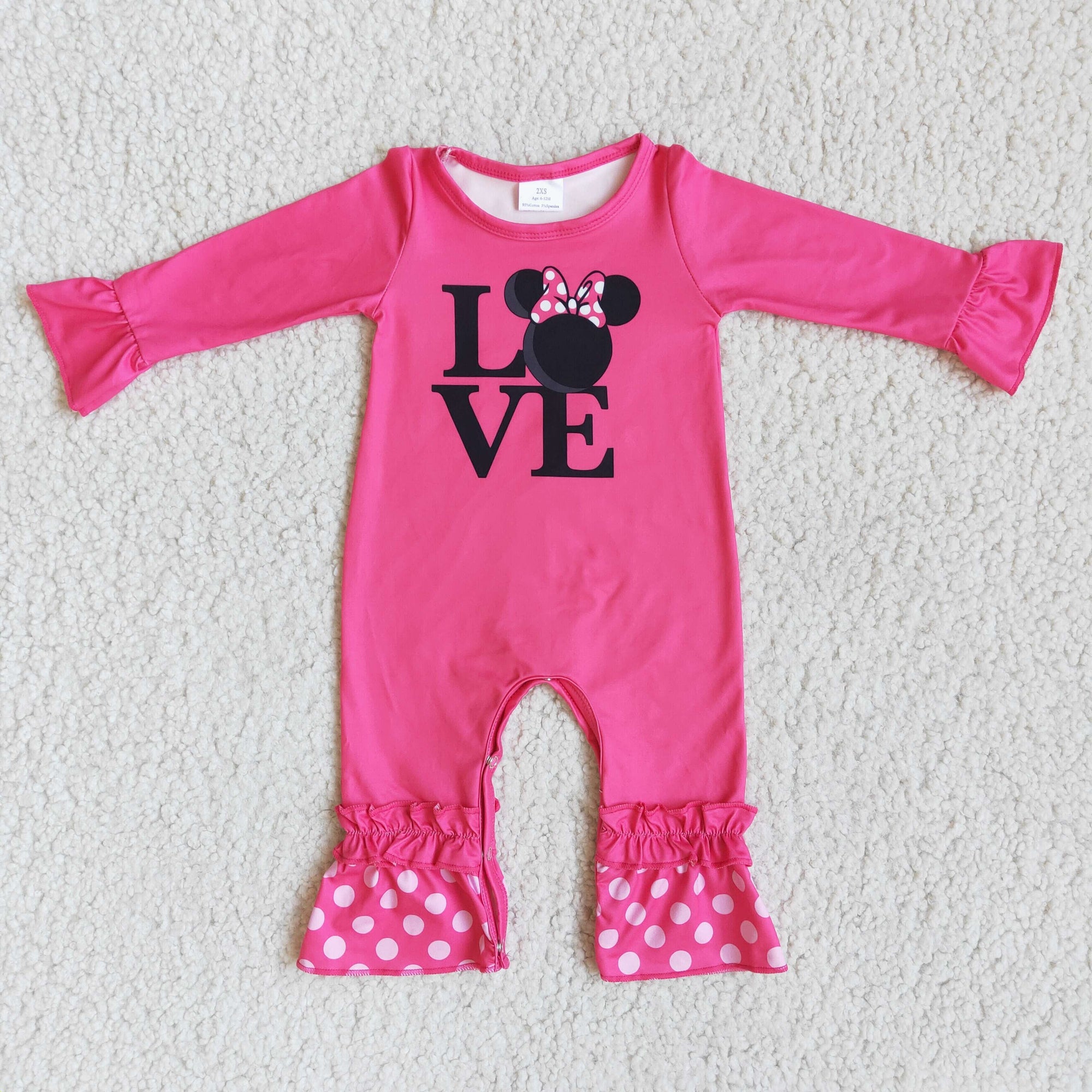 Long Sleeve Pink Love Romper
