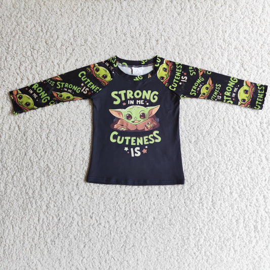 strong cuteness boys yoda raglan shirt
