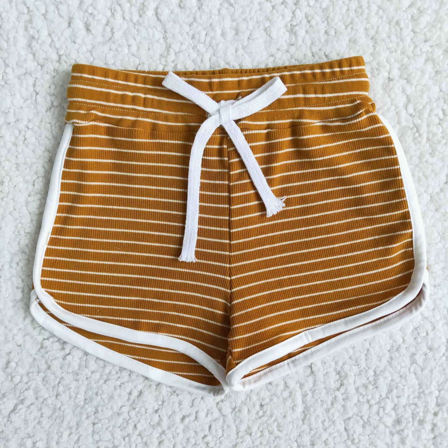 brown color stripe shorts