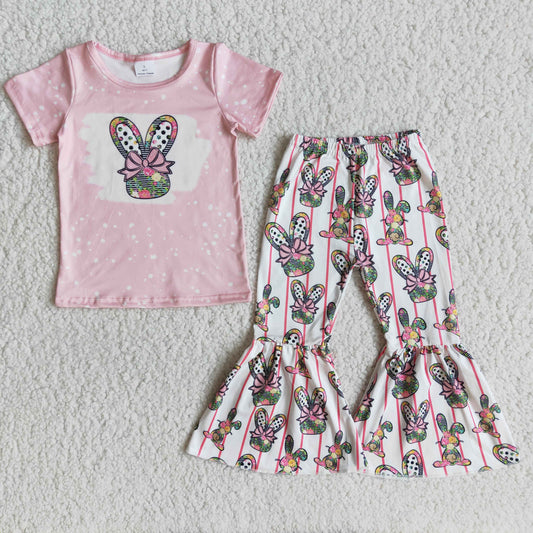 little girls easter clothing pink bunny pants set girl's outfit