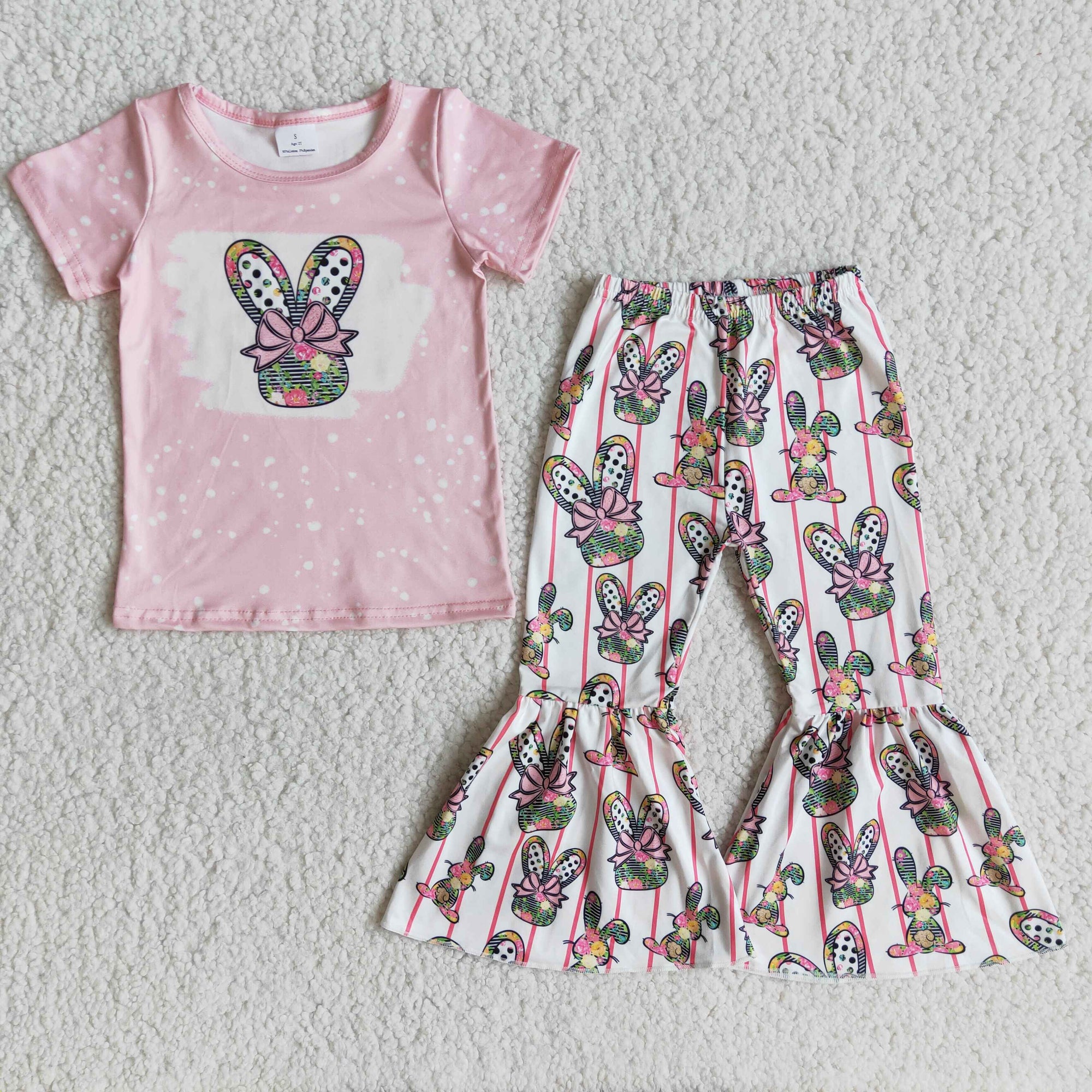 little girls easter clothing pink bunny pants set girl's outfit