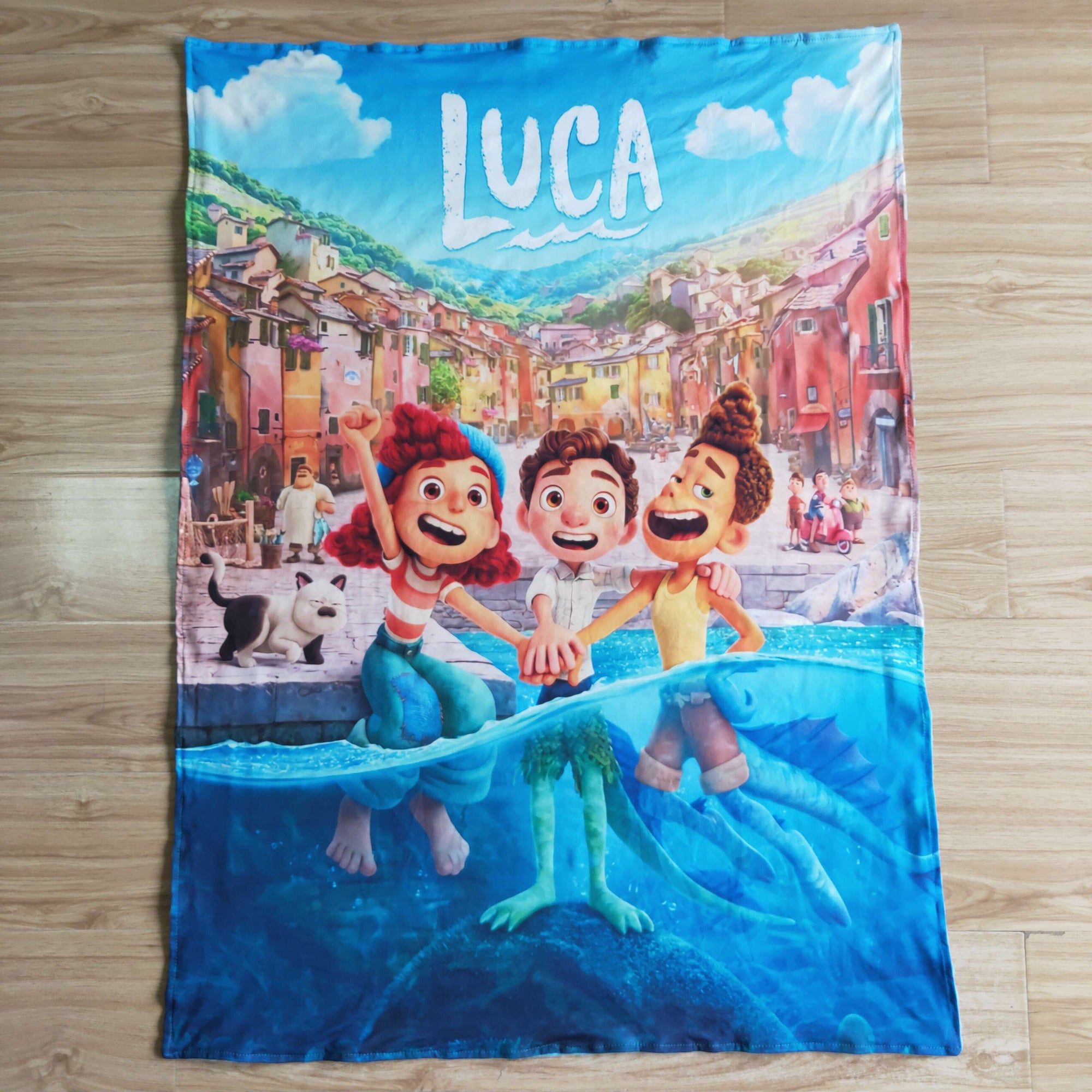 Blue Cartoon Print Blanket