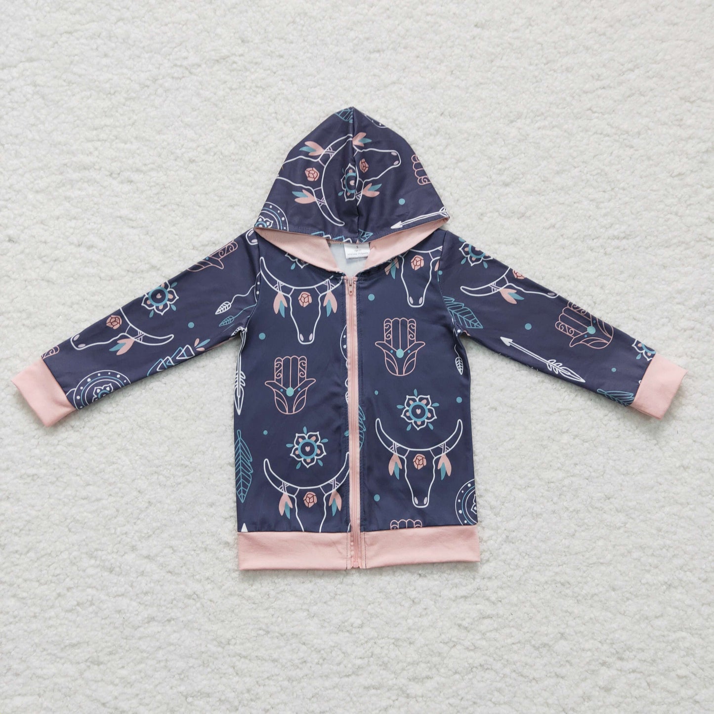 girl cattle zip hoodie coat top clothing