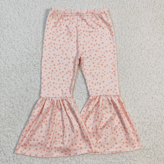 dots print bell bottom flare pants