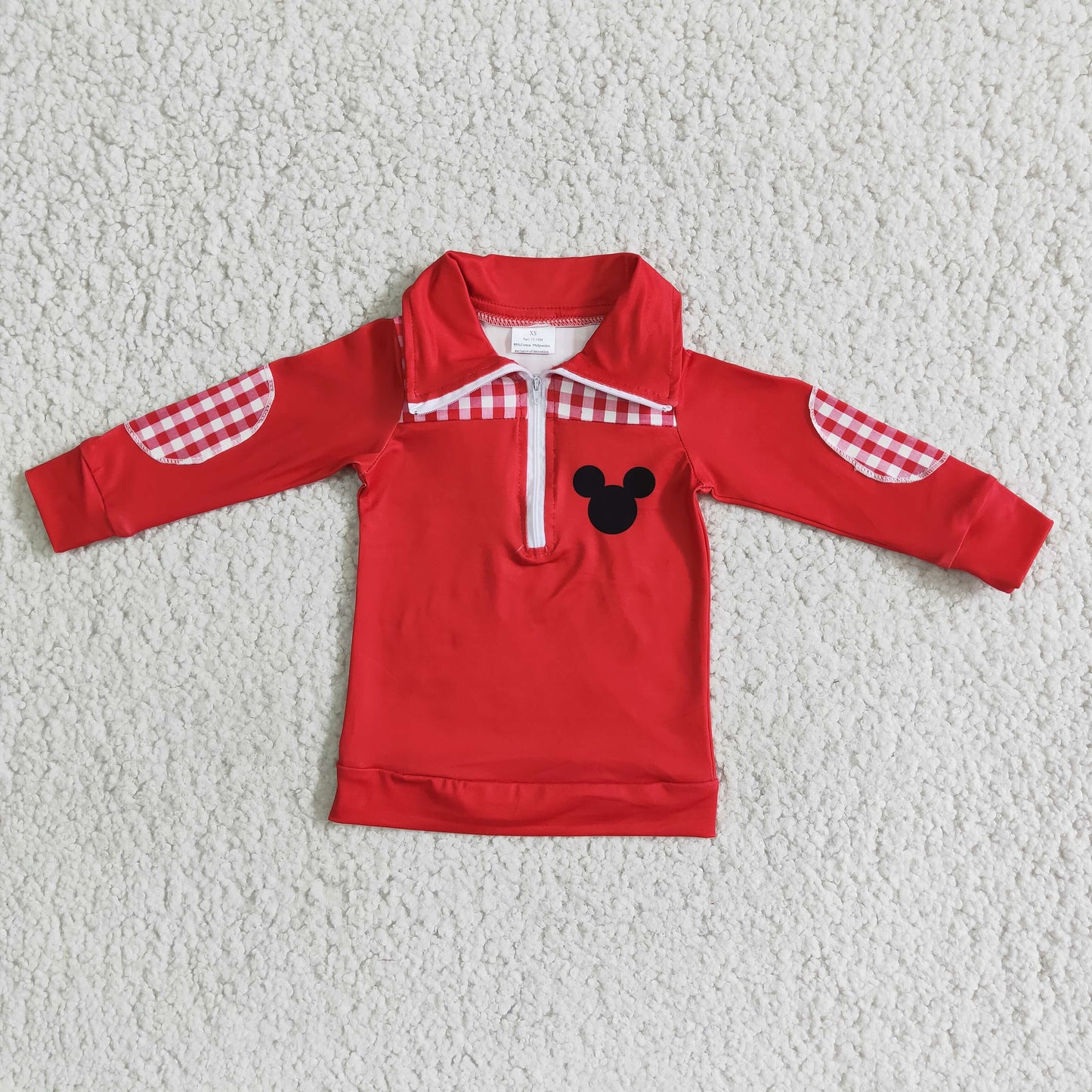 Cute Red Top With Zipper Boy