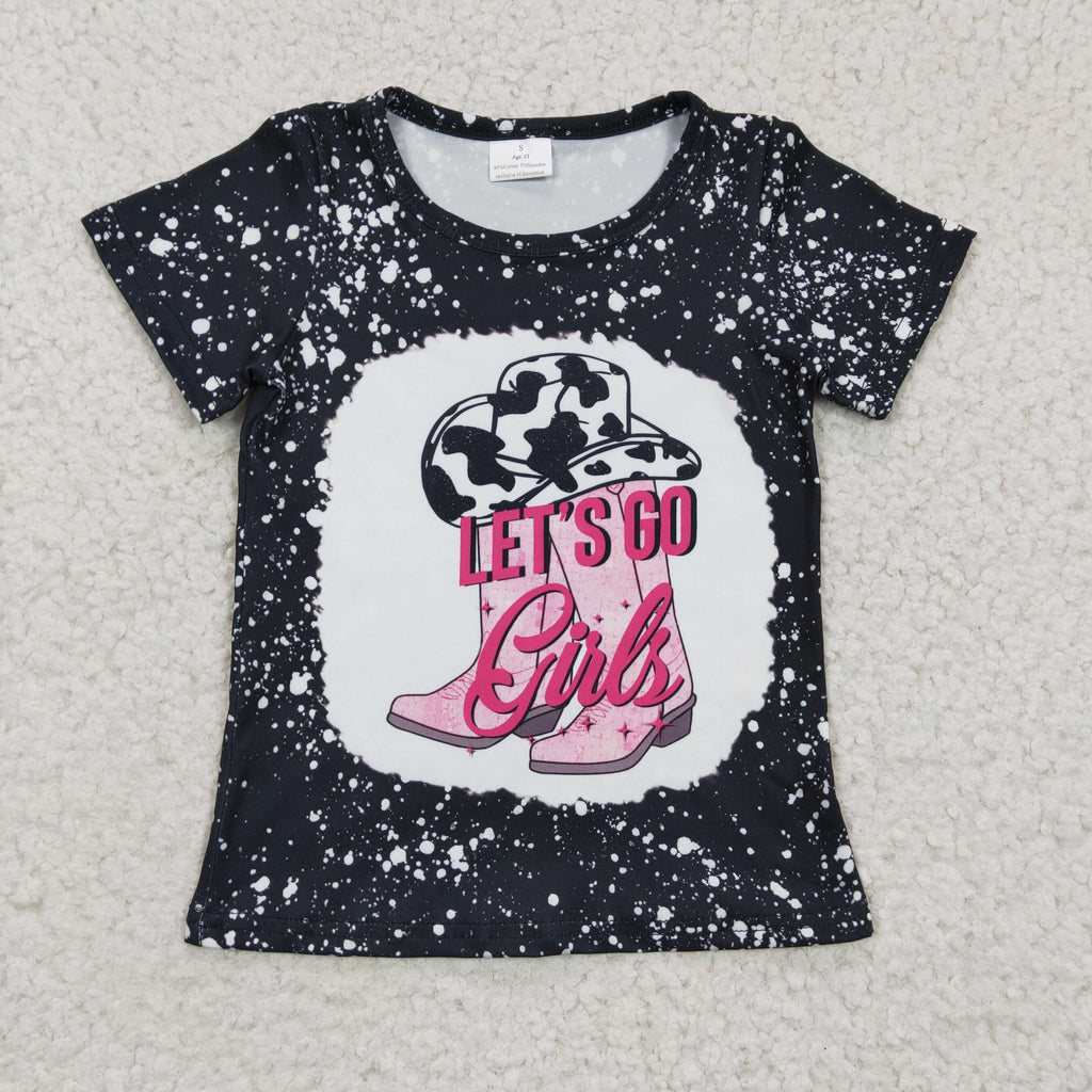 western cowgirl black t-shirt let's go girl