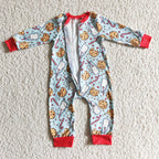christmas cookies infant boy zip romper