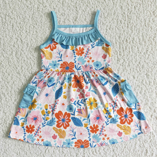 wildflowers suspender dress with pocket