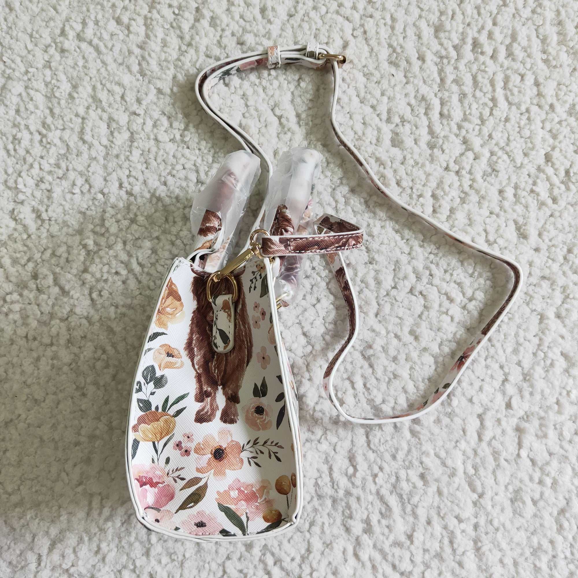 kids cow print crossbody bag purse