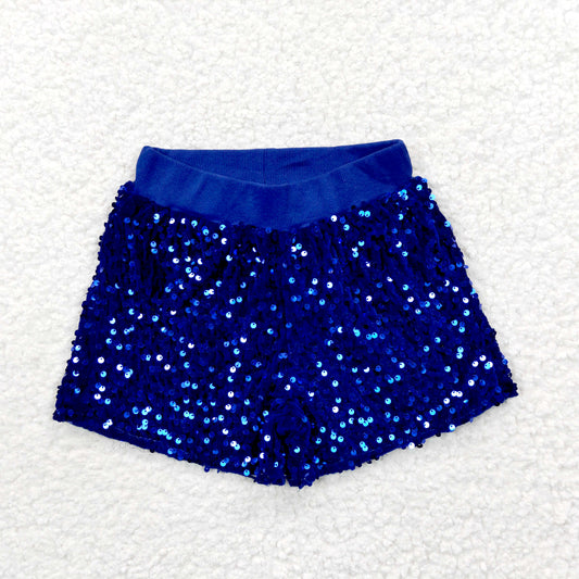 kids clothing blue sequins shorts for girl