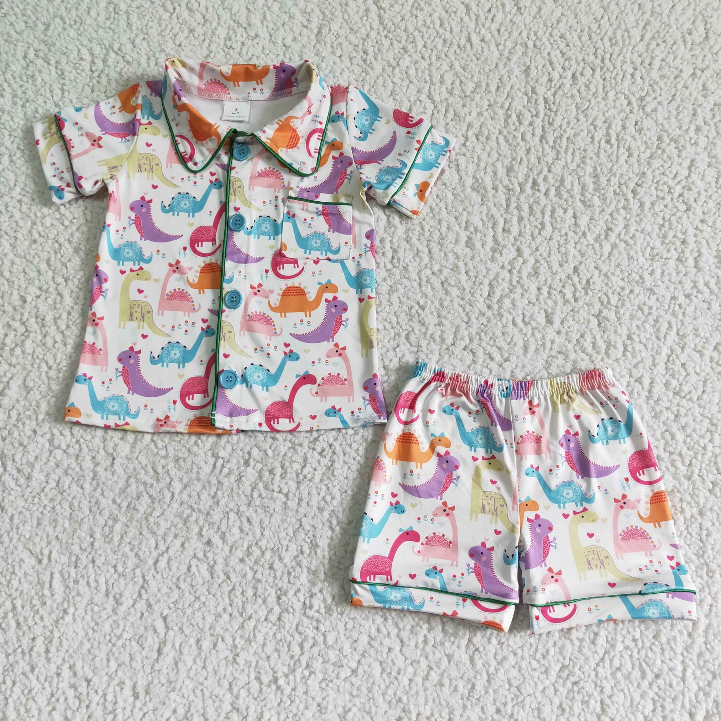 short sleeve dinosaur pajamas clothing set