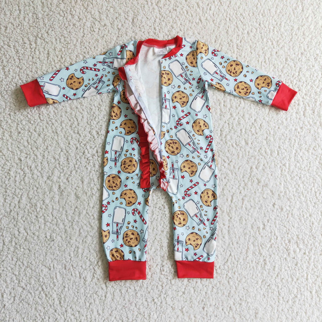 christmas zip romper for baby girl