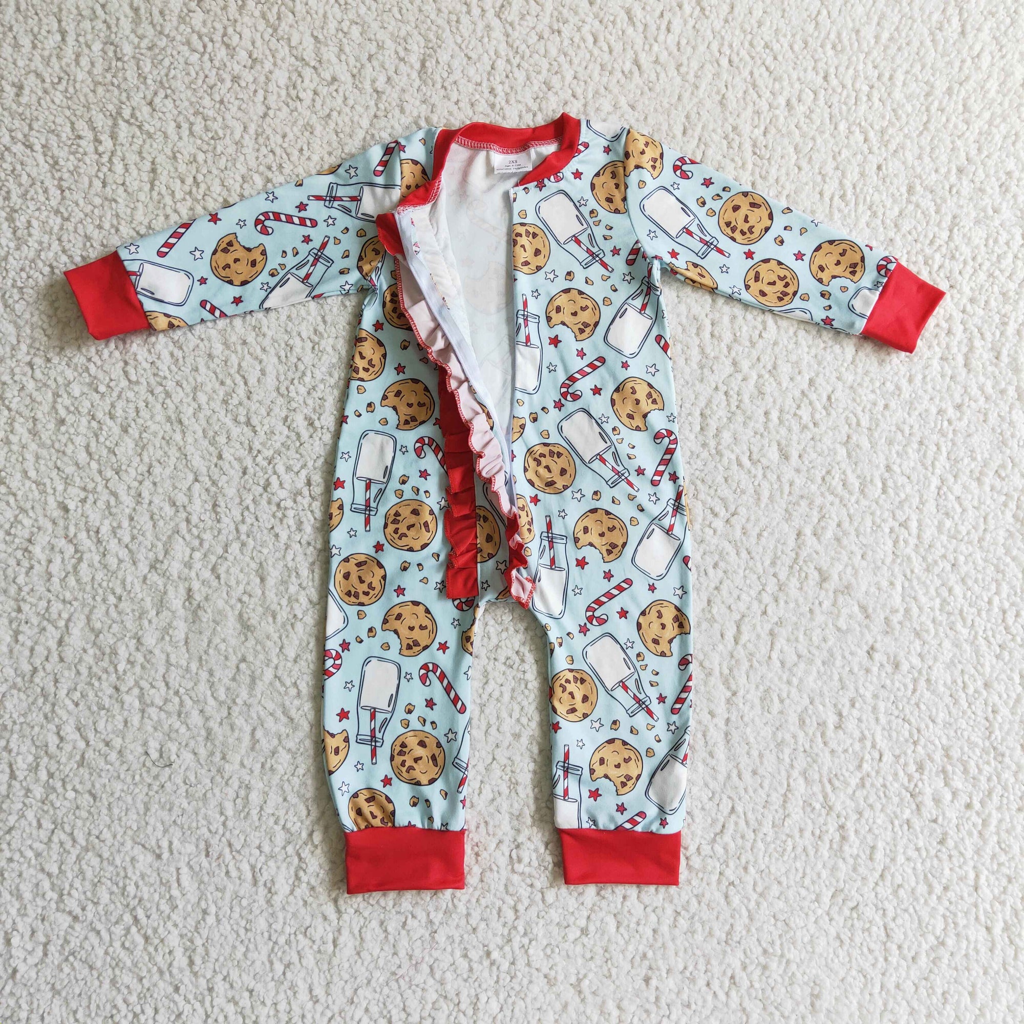 christmas zip romper for baby girl