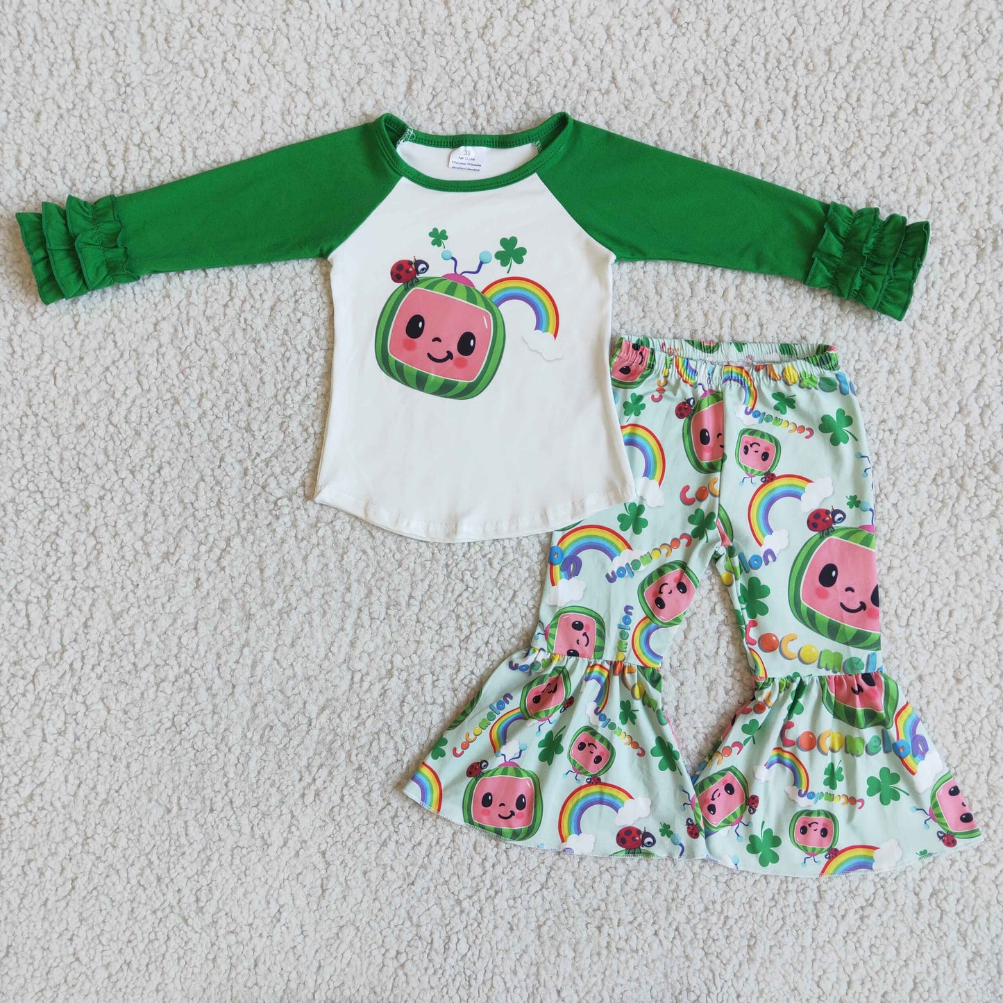 St. Patrick green cocomelon outfit