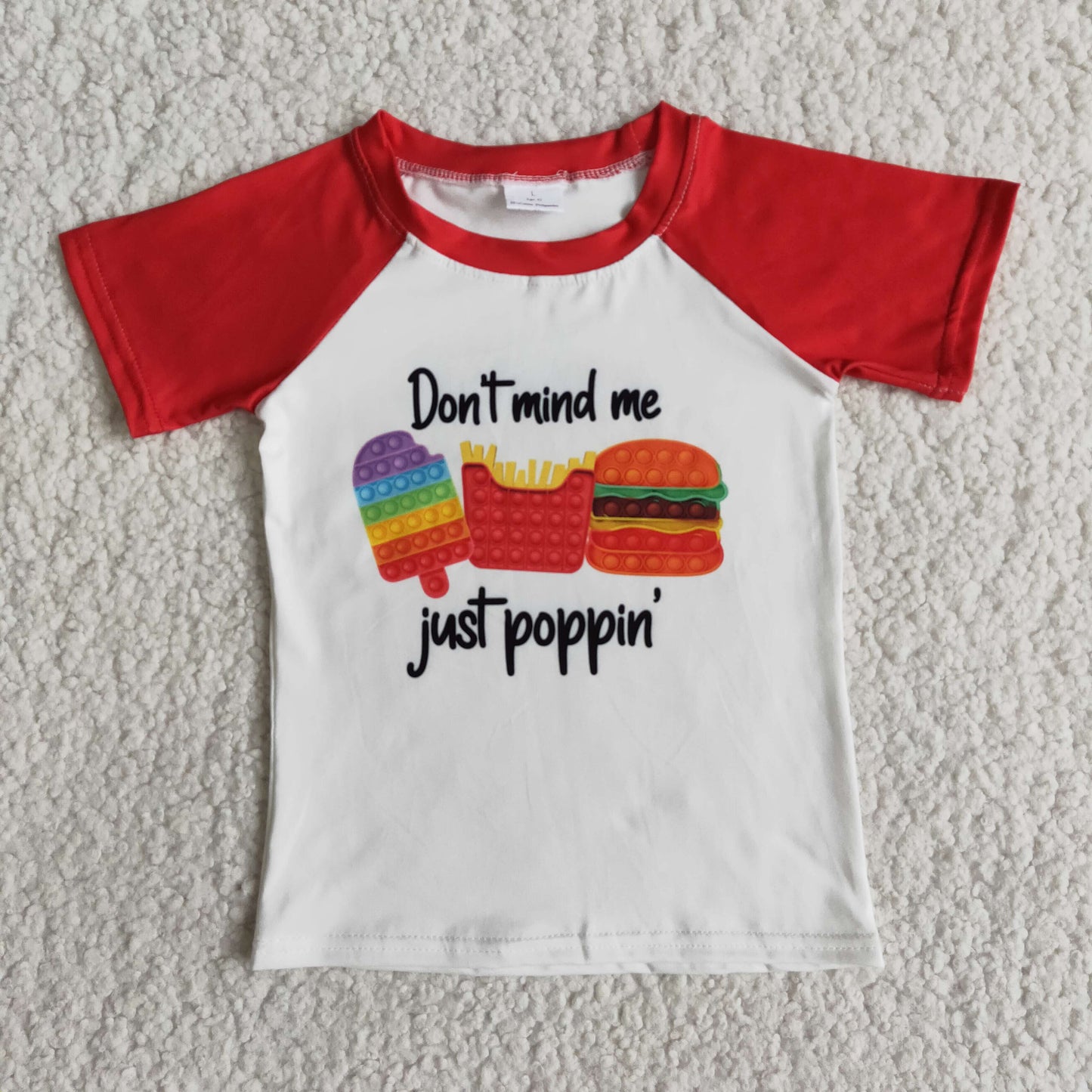 short sleeve red cute poppin shirt boy