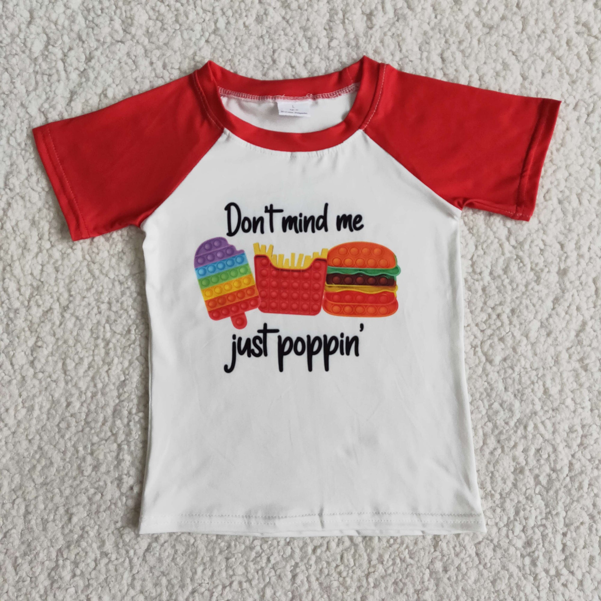 short sleeve red cute poppin shirt boy