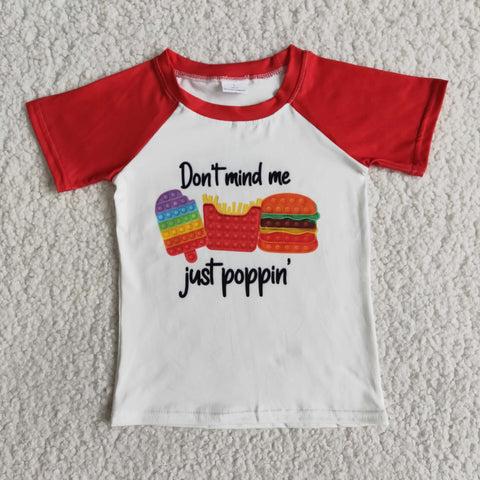 short sleeve red cute poppin shirt boy