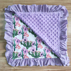 soft purple cactus flower blanket