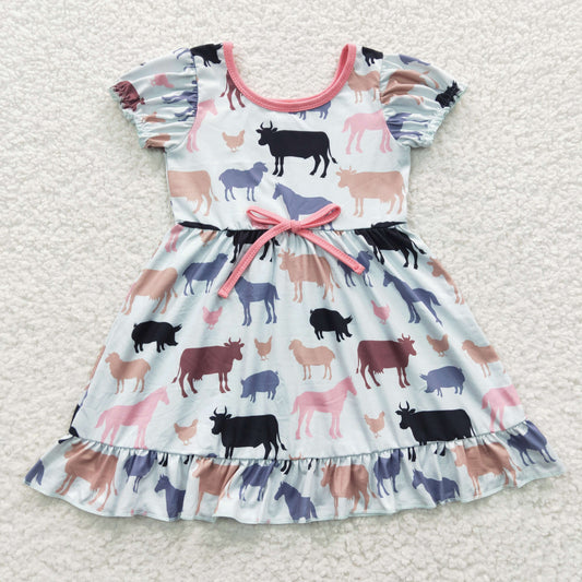 summer clothes girl farm animal ruffle dress