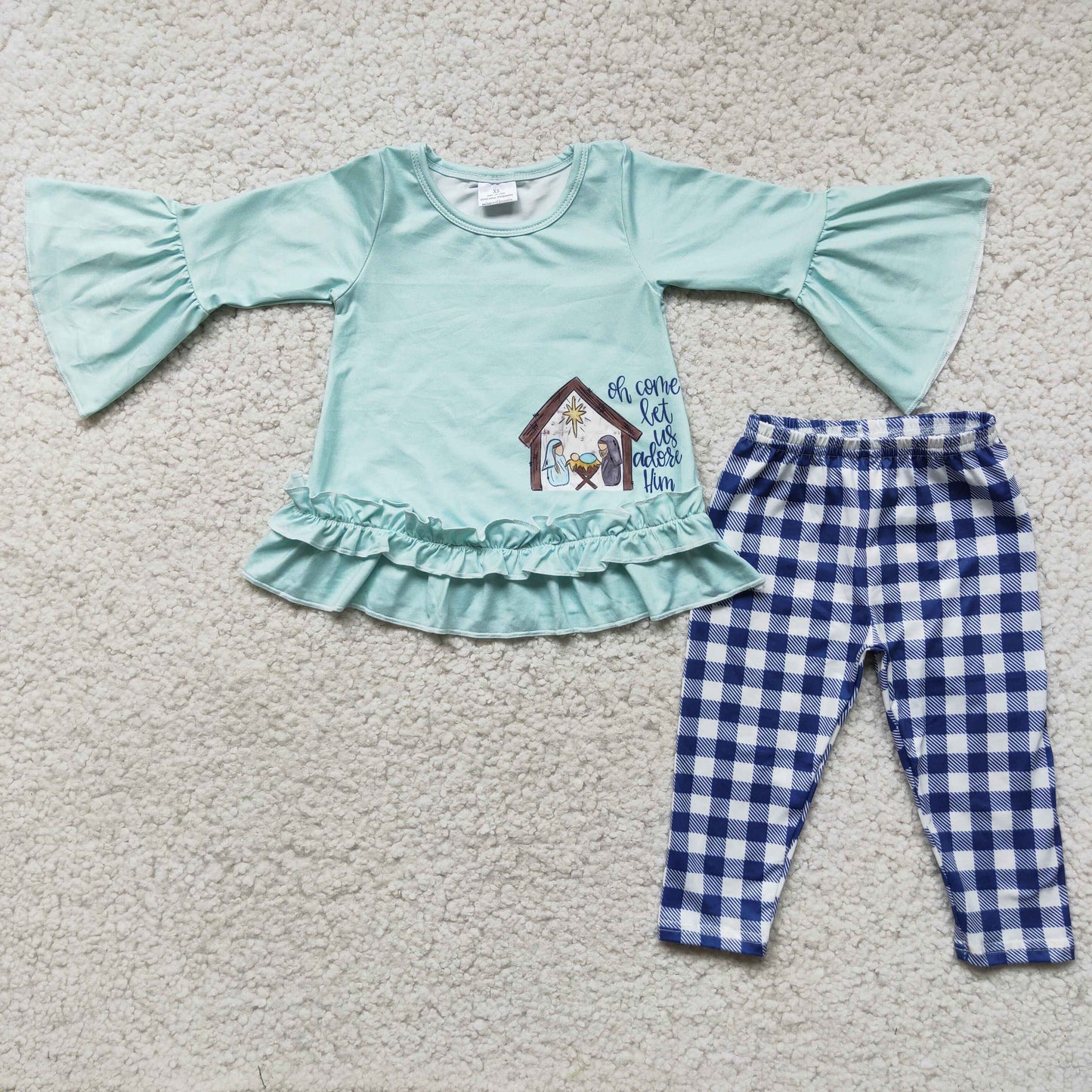 Nativity Plaid Pants Set