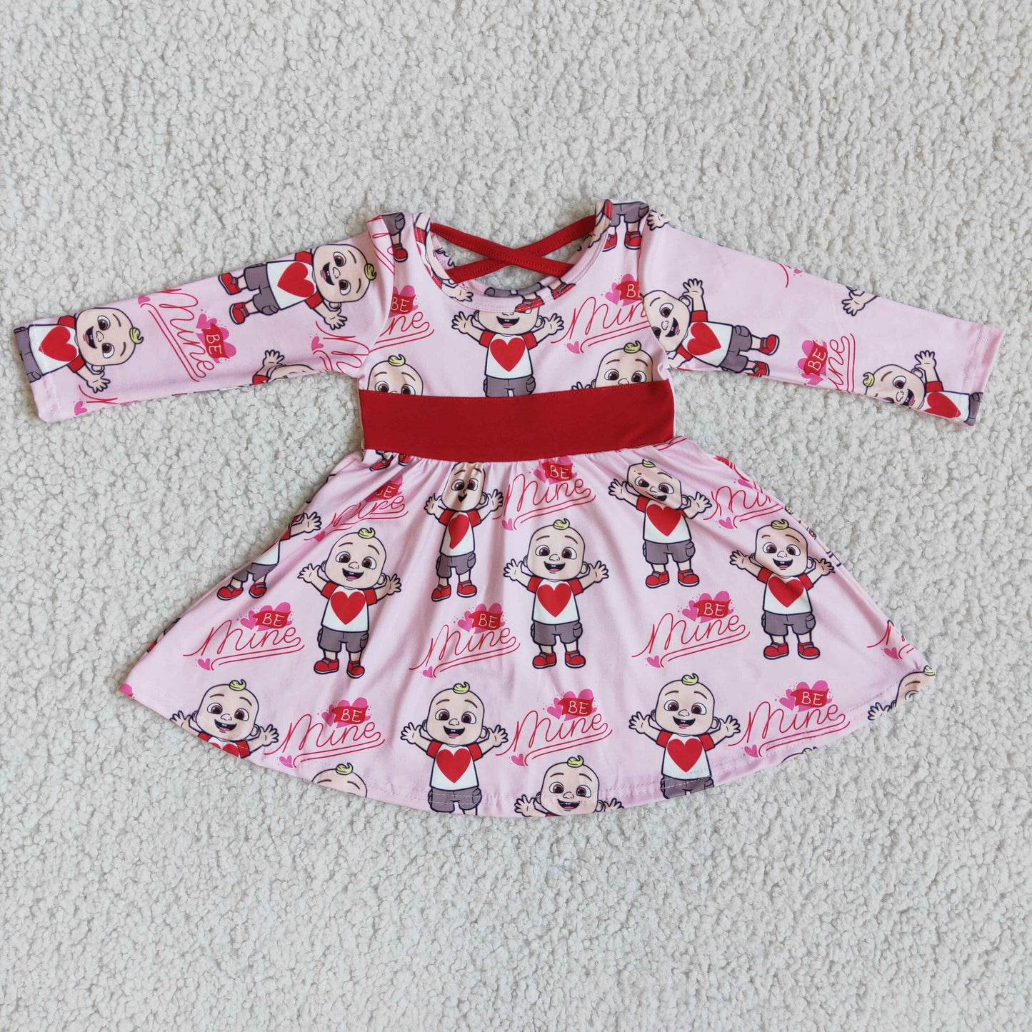 Cute be mine heart print cross dress for valentine's day