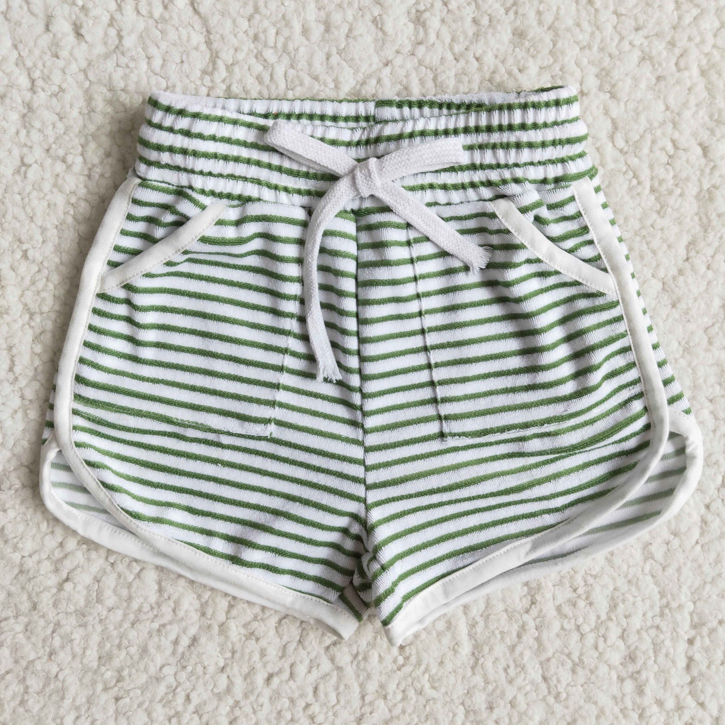 green stripe shorts with pocket