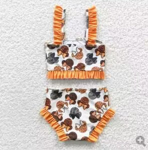 2pcs summer animal cartoon swimsuit girl clothes