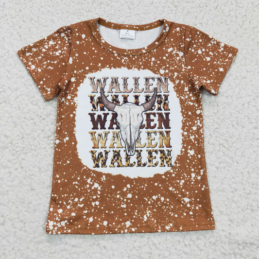 western wallen skull brown t-shirt