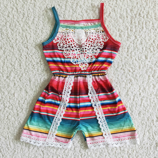 suspender serape lace jumpsuit little girl summer clothes