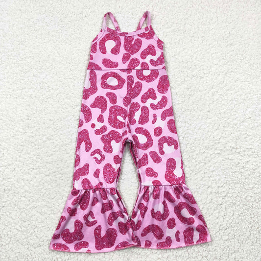 pink leopard print pants jumpsuit girl kids clothing