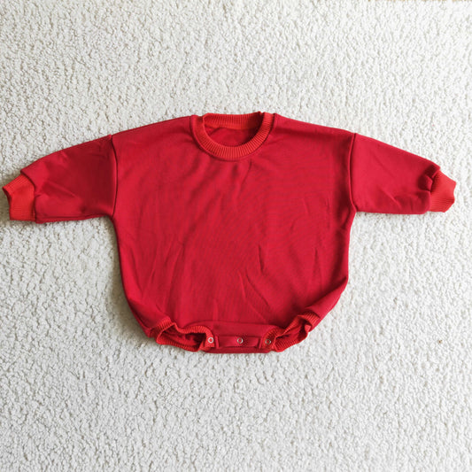 solid red cotton baby romper