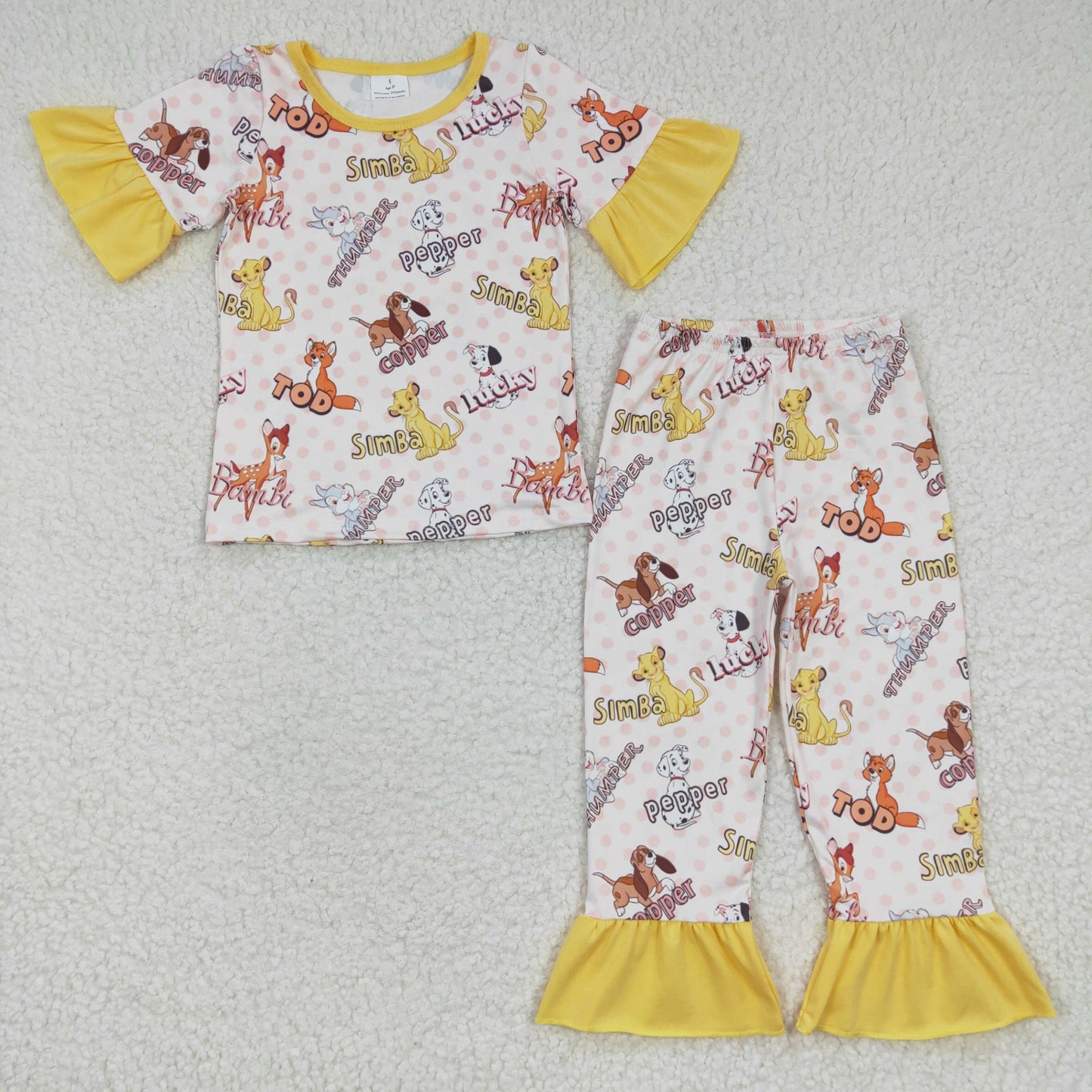 cartoon animal pants pajama set sleep wear