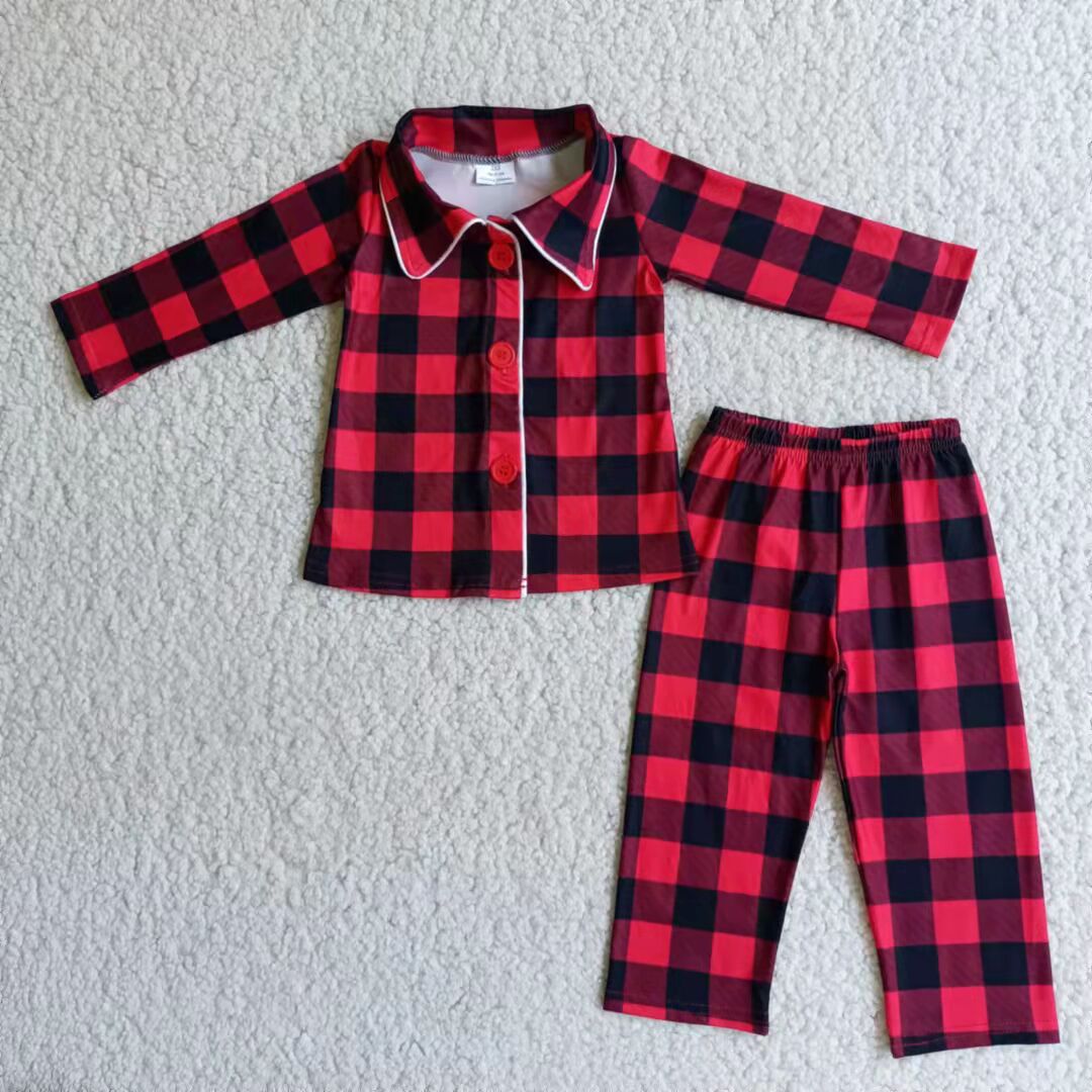 Red Plaid Pajamas Boy