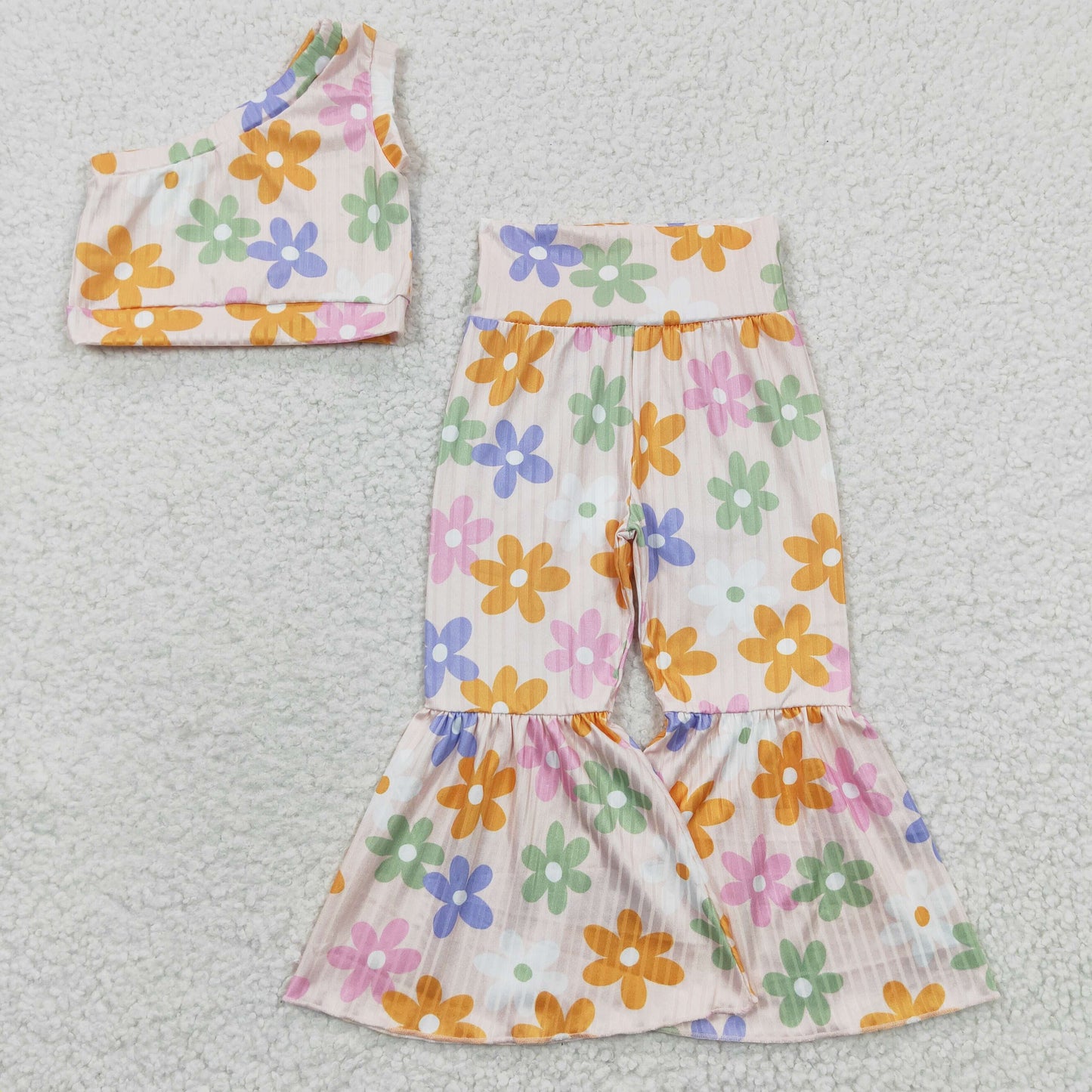 crop ribbed roteo daisy set
