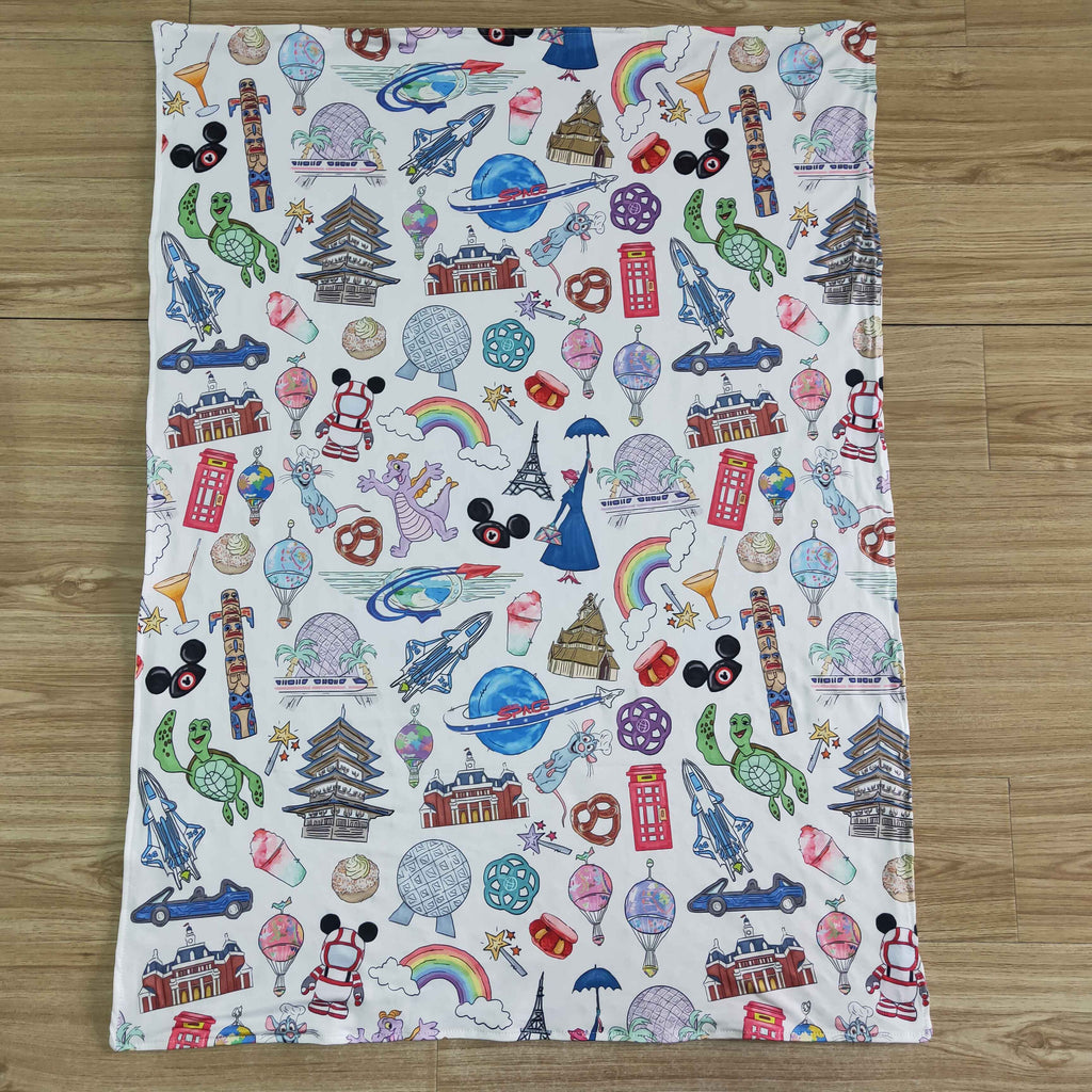 purple park print blanket