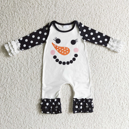 cute snoman baby romper for winter