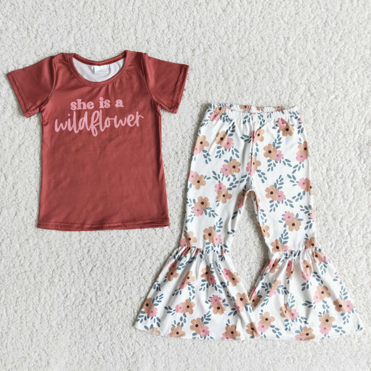little girl’s outfit pants set for spring