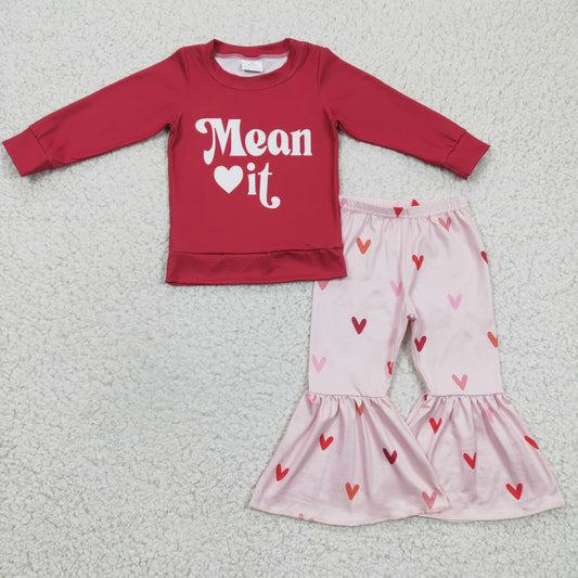 red sweater top heart mean it girl valentine clothing