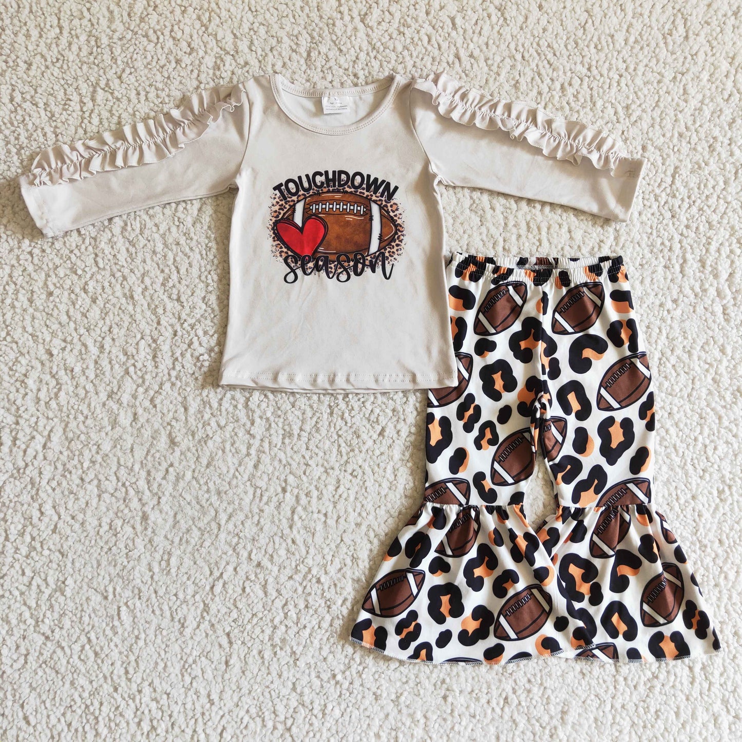 leopard with football ruffle outfit