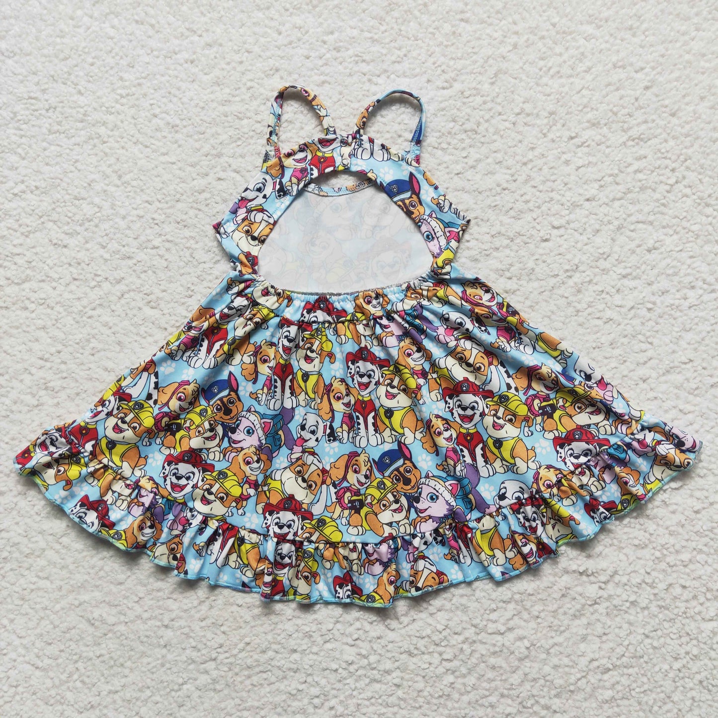 kids dog print twirl dress summer dresses