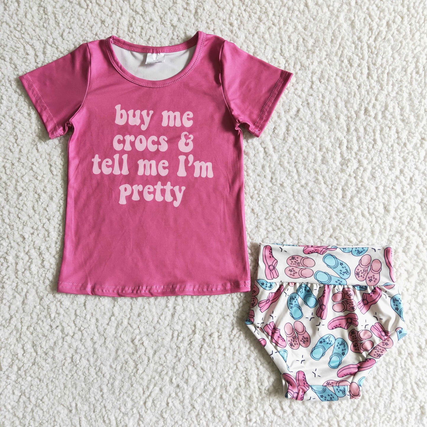 infant girl's crocs bummie set clothing summer