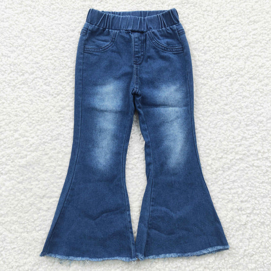 kids clothing blue bleached jeans for girl