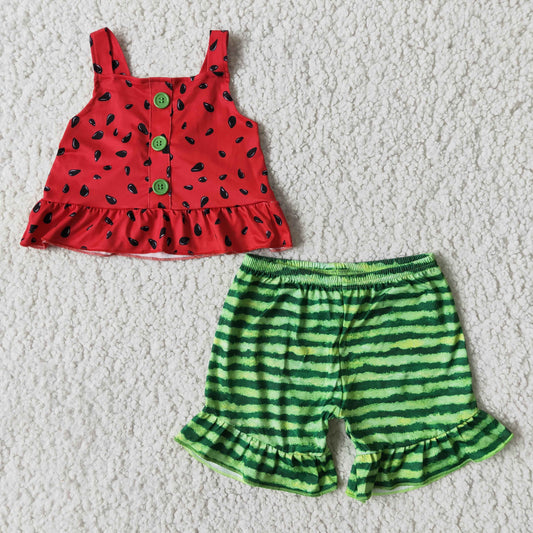 watermelon shorts set girl summer outfits clothing